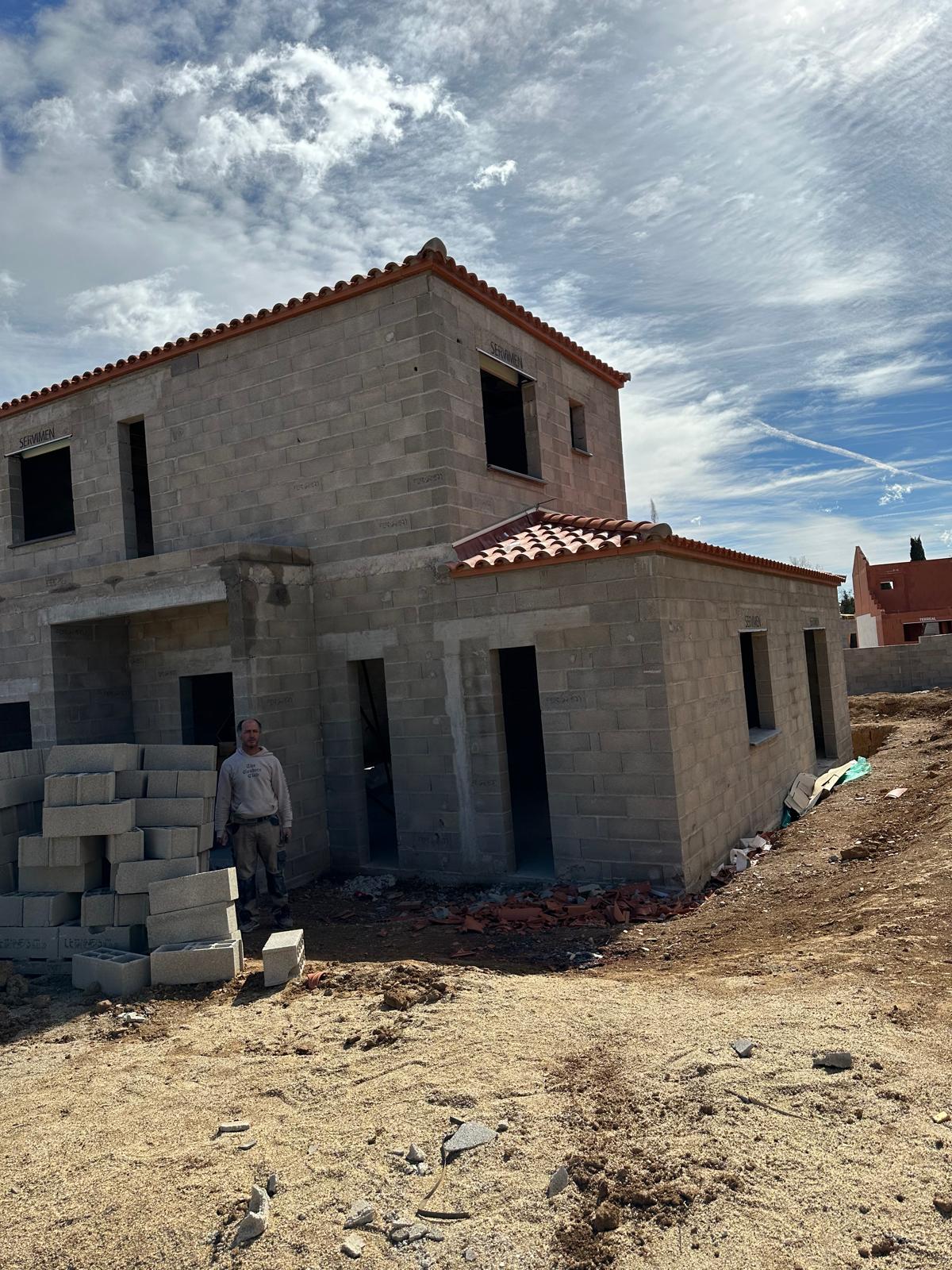 Maison individuelle en cours d'élévation